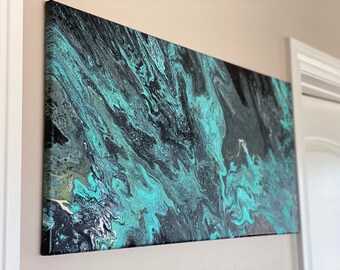 Marbled Acrylic Pour Painting 16x20