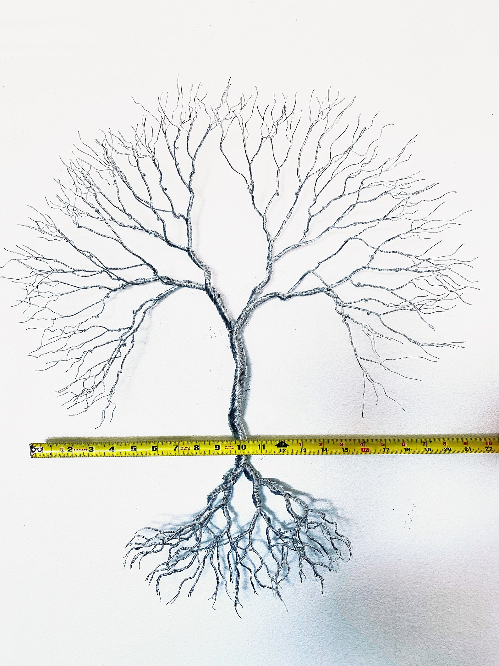 Sculpture Wire Tree Wall Decor Silver Home Gift Nature Art Etsy