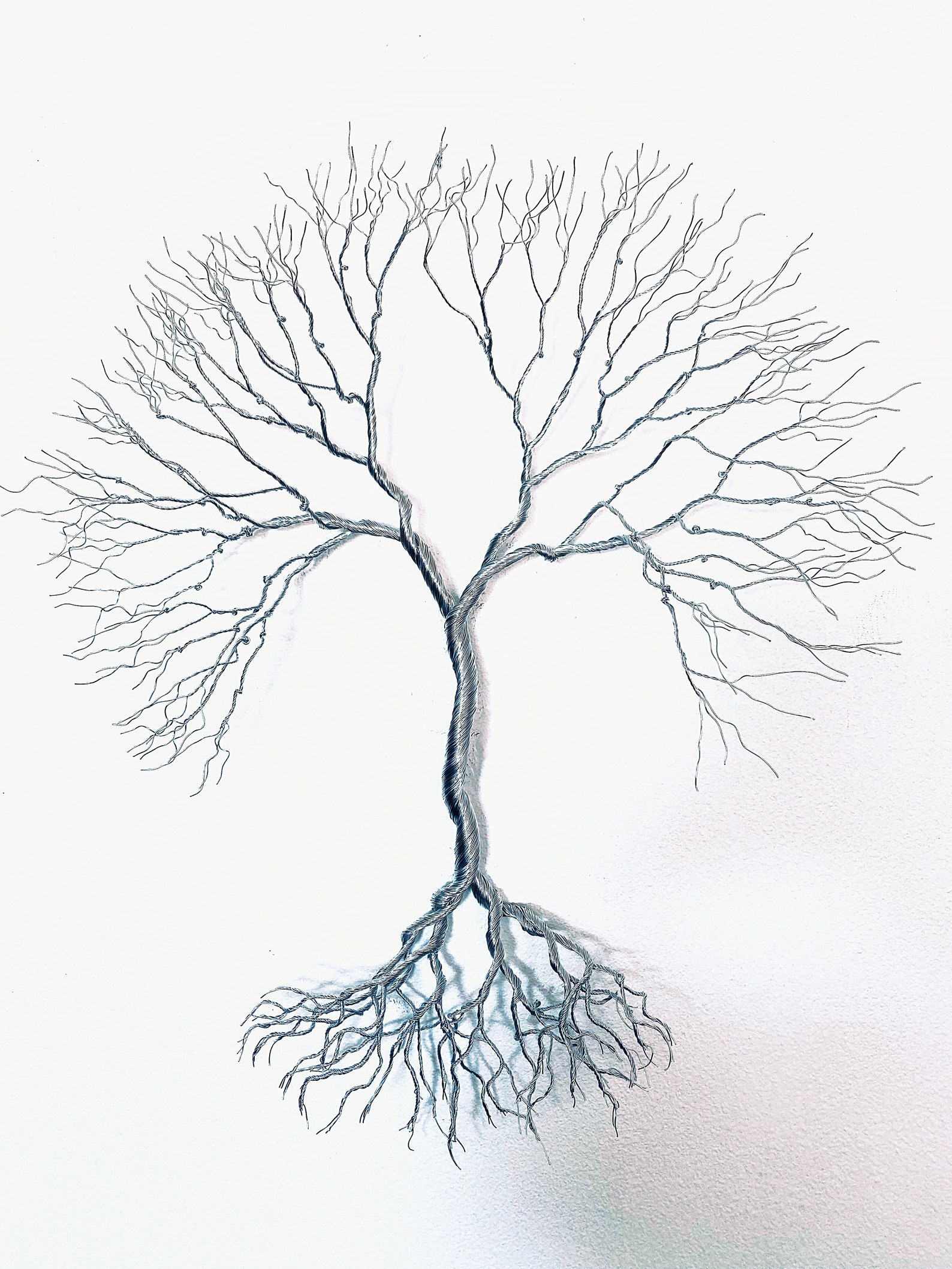 Sculpture Wire Tree Wall Decor Silver Home Gift Nature Art Etsy