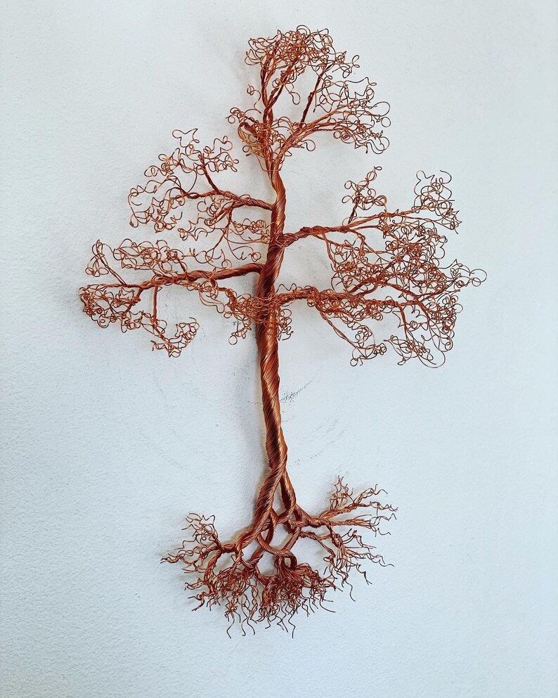 Wire Pine Tree Sculpture Copper and Branches Home Decor Gift Etsy