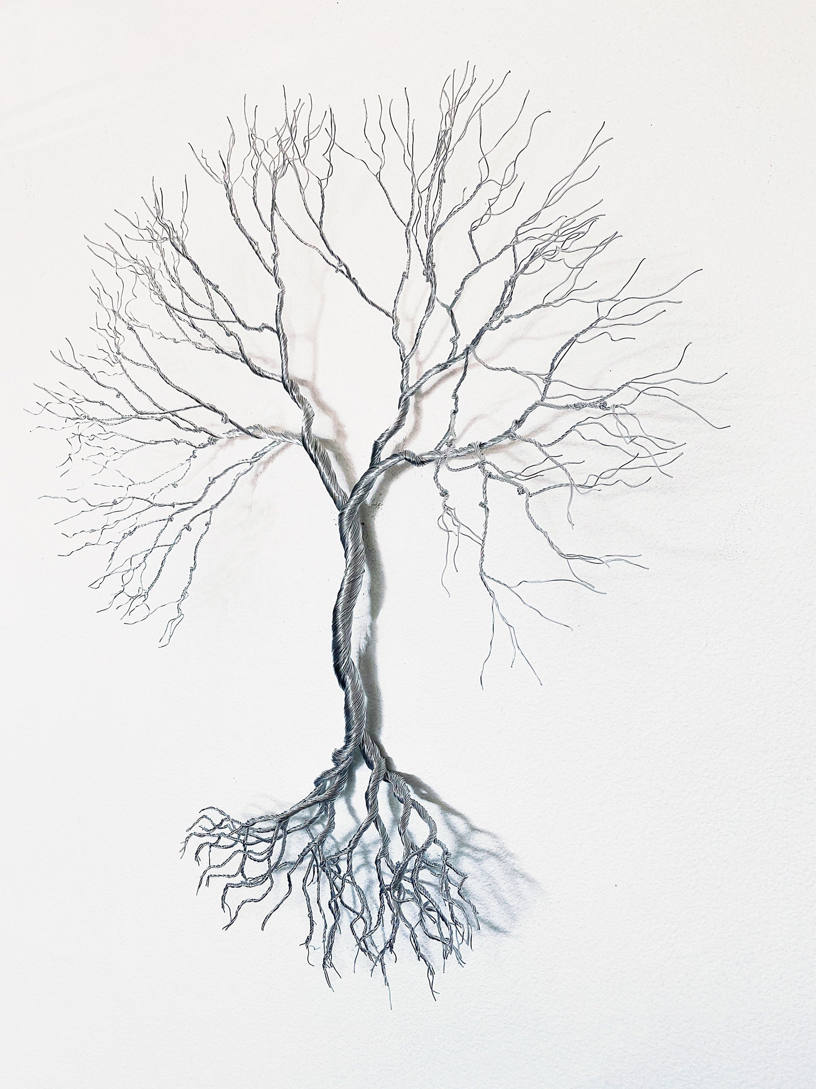 Sculpture Wire Tree Wall Decor Silver Home Gift Nature Art Etsy