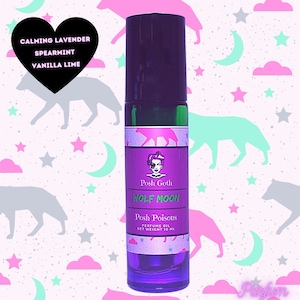 Wolf Moon Lavender Spearmint Gothic Victorian Aromatherapy Perfume 10 ml roller ball bottle
