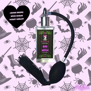 Bad Witch Pink Sugar Scented Gothic Perfume 50 mL - Vintage Bulb Perfume Bottle