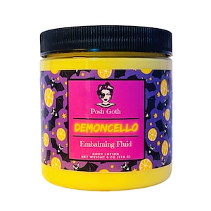 DEMONCELLO Body Lotion | Lemon Square Gourmand Scent | Goth Skincare | Vegan & Cruelty-Free | Posh Goth Lotion