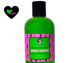 ZOMBIE PARADISE Key Lime & Coconut Scented Shimmering Bubble Bath and Body Wash 8 oz