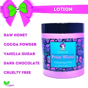 Pretty Wicked Body Lotion | Dark Chocolate Gourmand Scent | Goth Beauty | Vegan Lotion | Posh Goth Skincare