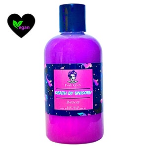 Tod durch Einhorn Schaumbad | Fruchtiger Duft Body Wash | Witchy Bad & Körper | Gothic Schönheit | Schimmernde vegane Hautpflege