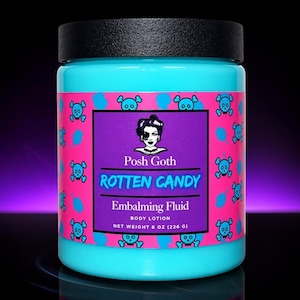Rotten Candy Body Lotion: Cotton Candy Berry Vanilla Scent, Goth Skincare, Vegan