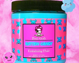 ROTTEN CANDY Body Lotion | Cotton Candy Berry Vanilla Scent | Goth Skincare | Gourmand Lotion | Posh Goth Bath & Body