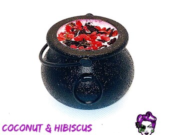 Tropical Hibiscus and Coconut Scent Bubbling Cauldron Bath Bomb by Posh Goth