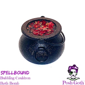 SPELLBOUND Cauldron Bath Bomb in BLACK AMETHYST Scent by Posh Goth