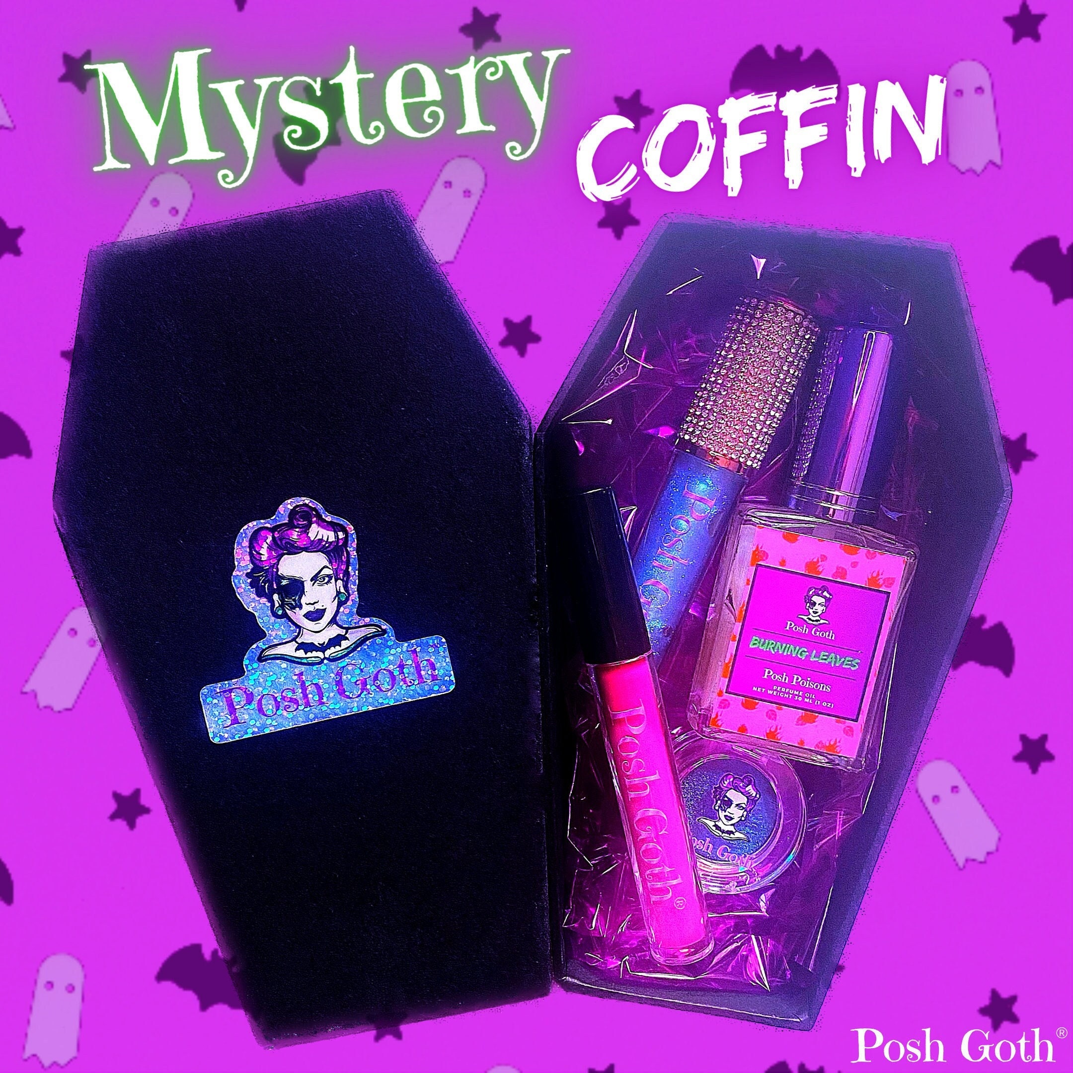 Mystery Coffins Goth Makeup and Perfume Surprise Beauty Box 