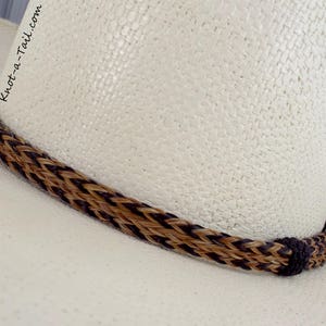 Horsehair hat band, Elegant, Cinnamon-black, Cowboy horsehair hat band, No tassel,  horsehair, Cowboy hat band, Western hat band, Rodeo