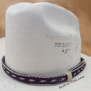 Hat band, horsehair hat band, No tassels, BOLD black-white, Cowboy horsehair hat band,   hat band, Western hat band, Rodeo hatband