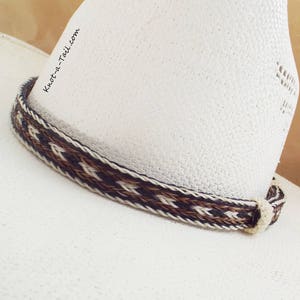 Banda para sombrero vaquero de crin trenzada a mano, colores naturales, The LONGMIRE