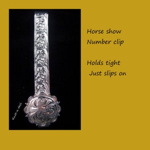 Horse show Number Holder, Number Clip, horse show clip, Scalloped, Holds tight, Professinal look,  Scalloped edge design,