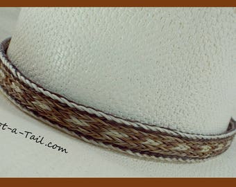 Longmire Horsehair Hat Band, Natural Brown Western Style