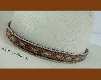 LONGMIRE hat band, horsehair hat band,  Cowboy horsehair hat band, No tassels, natural colors,  hat band, Western hat band, Rodeo hatband