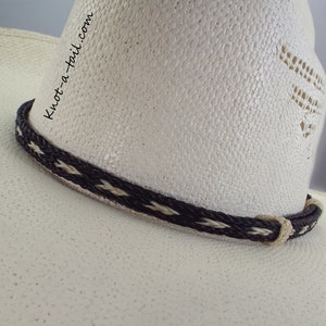 Horsehair hat band, Elegant, Cowboy horsehair hat band, No tassels, BOLD black-white, horsehair, Cowboy hat band, Western hat band, rodeo