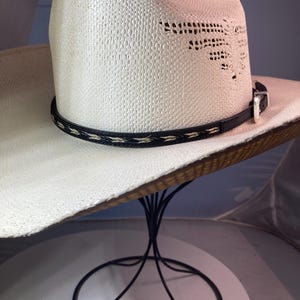 Leather Cowboy Hat Band, Braided Horsehair Inlay, Professional look image 12