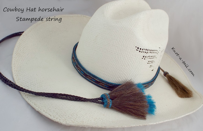 Cowboy hat stampede string chin strap handbraided hat Etsy