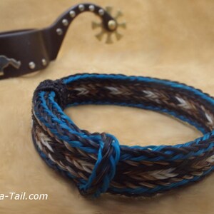 Pulsera de crin de caballo trenzada a mano, ajustable, estilo vaquero occidental imagen 14
