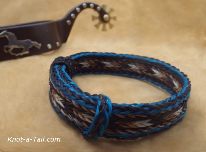 Pulsera de crin de caballo trenzada a mano, ajustable, estilo vaquero occidental imagen 14