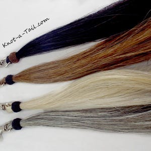 Borla de crin de caballo, shoo-fly, 14.5", grosor extra, pelo de caballo real, perfecta para bridas, collares de pecho o bolsos, mantiene alejadas las moscas, fácil de colocar