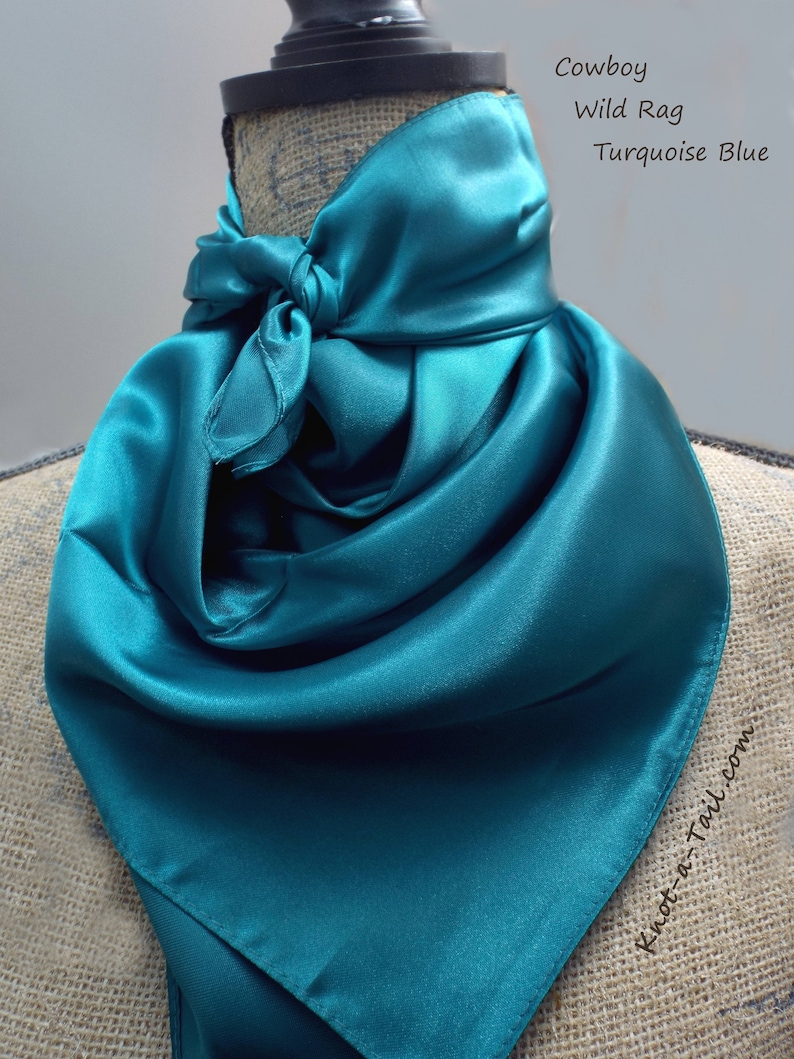 TURQUOISE Wild Rag Cowboy Scarf Wild Rag Scarf Bandana Etsy