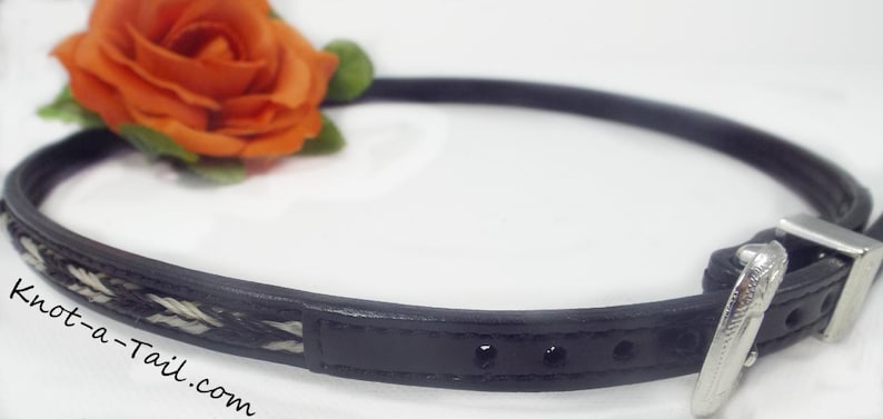 Leather Cowboy Hat Band, Braided Horsehair Inlay, Professional look image 13