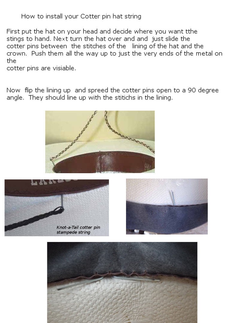 Stampede String Cowboy Hat Stampede String, Cowboy Chin Strap, Brown or Black Hand ...