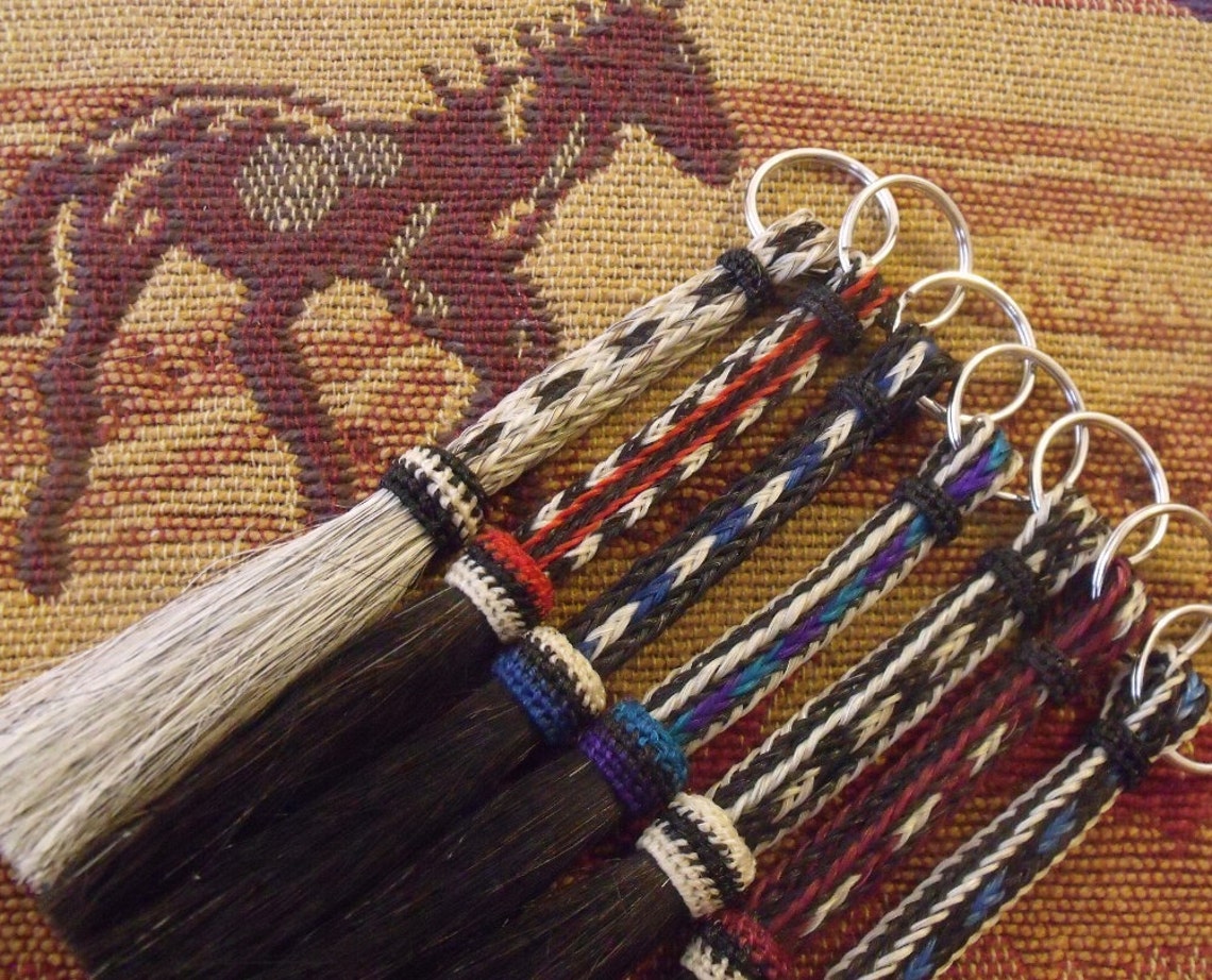 Horsehair keychain Handbraided horse hair key chain 8 Etsy
