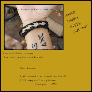 Pulsera de crin de caballo trenzada a mano, ajustable, estilo vaquero occidental imagen 2