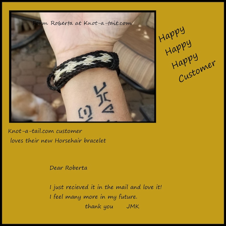 Pulsera de crin de caballo trenzada a mano, ajustable, estilo vaquero occidental imagen 2