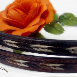 Leather Cowboy Hat Band, Braided Horsehair Inlay, Professional look image 11