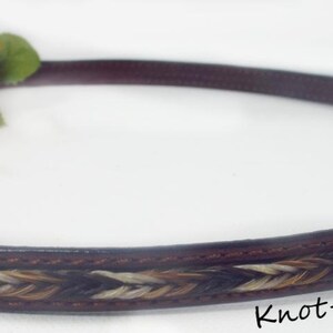 Leather Cowboy Hat Band, Braided Horsehair Inlay, Professional look image 4