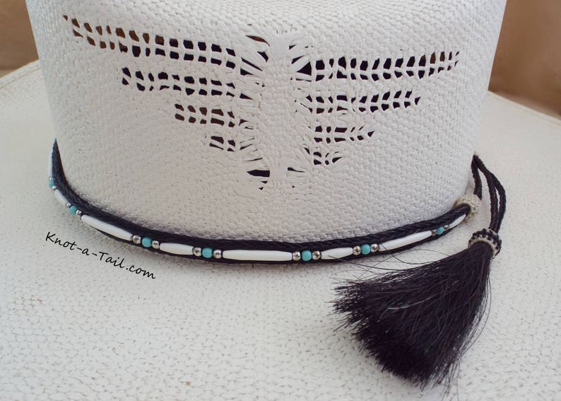 Bone Beaded Horsehair Hat Band Cowboy Horsehair Hat Band Etsy