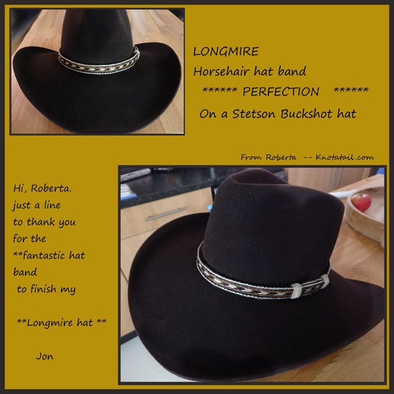 Hand Braided Horsehair Cowboy Hat Band, Natural Colors, the