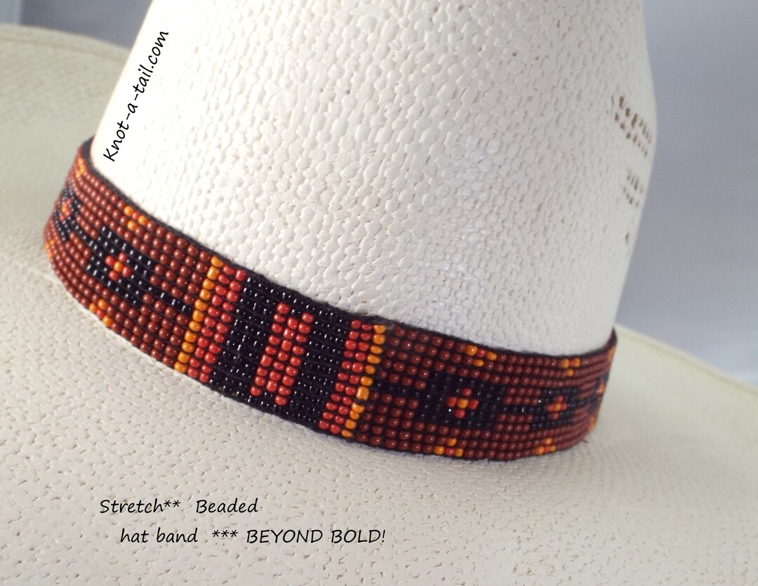 Brilliant, Beaded Hatband, Stretch Hat Band, Southwest, Beaded Western