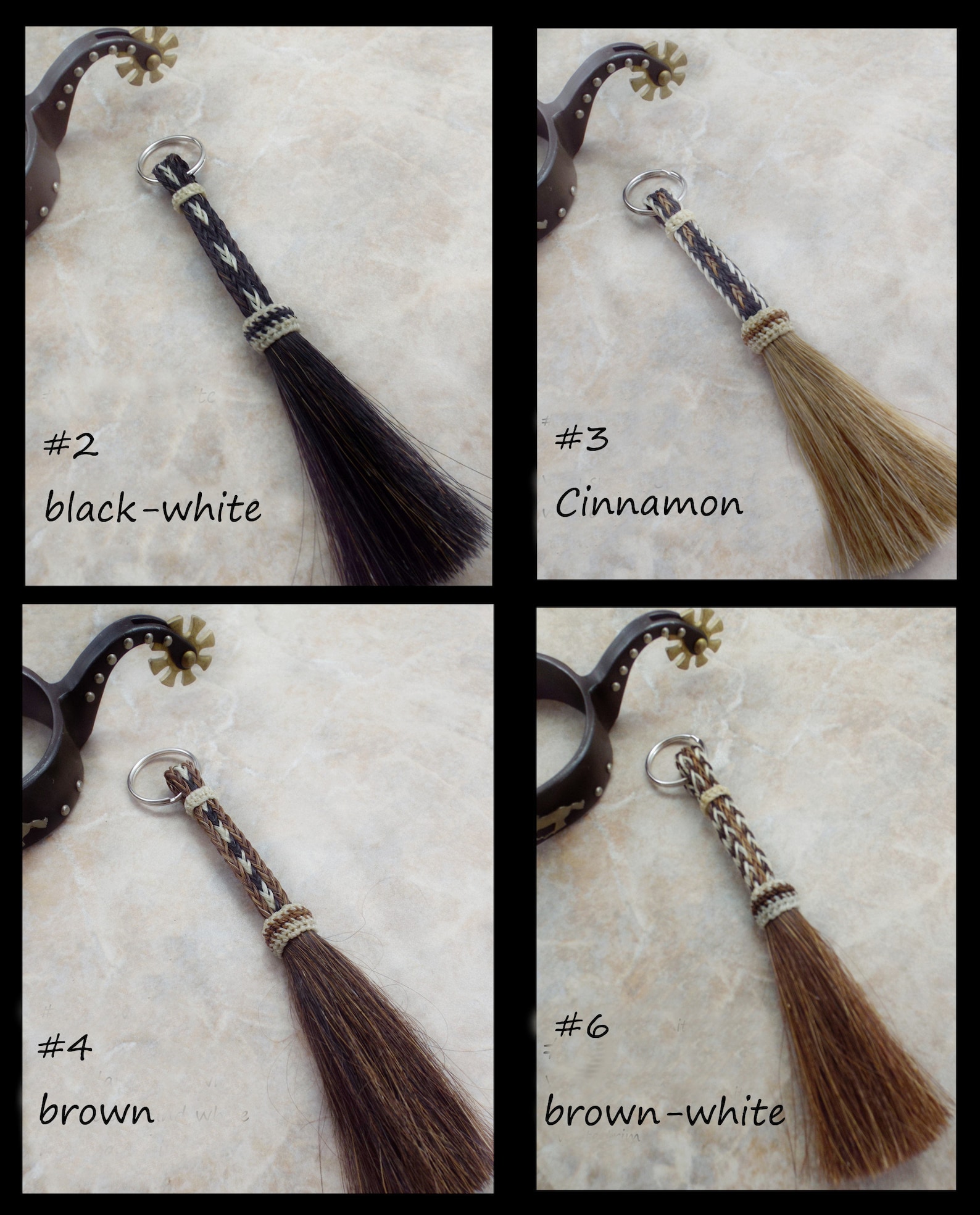 Horsehair Keychain, Handbraided, Horse Hair Key Chain, 5 Color