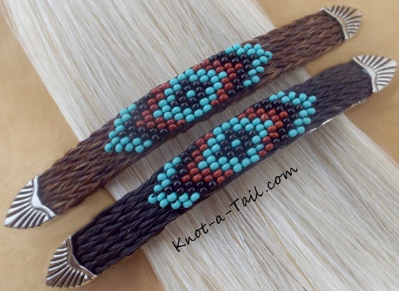 Horsehair Barrette Southwest Hair Barrette Beaded Barrette - Etsy