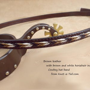 Leather Cowboy Hat Band, Braided Horsehair Inlay, Professional look image 15