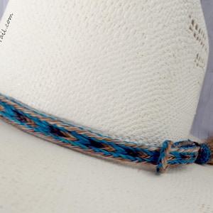 Cinnamon Turquoise Horsehair Hat Band, Western Cowboy Style Elegant and BOLD! image 13