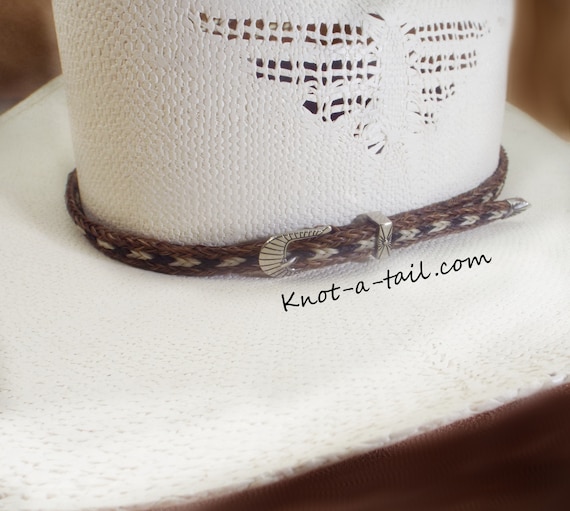 Bandeau En Crin De Cheval Noir Et Blanc, Tissé Main, Taille Unique Jusqu'à 28 Cm