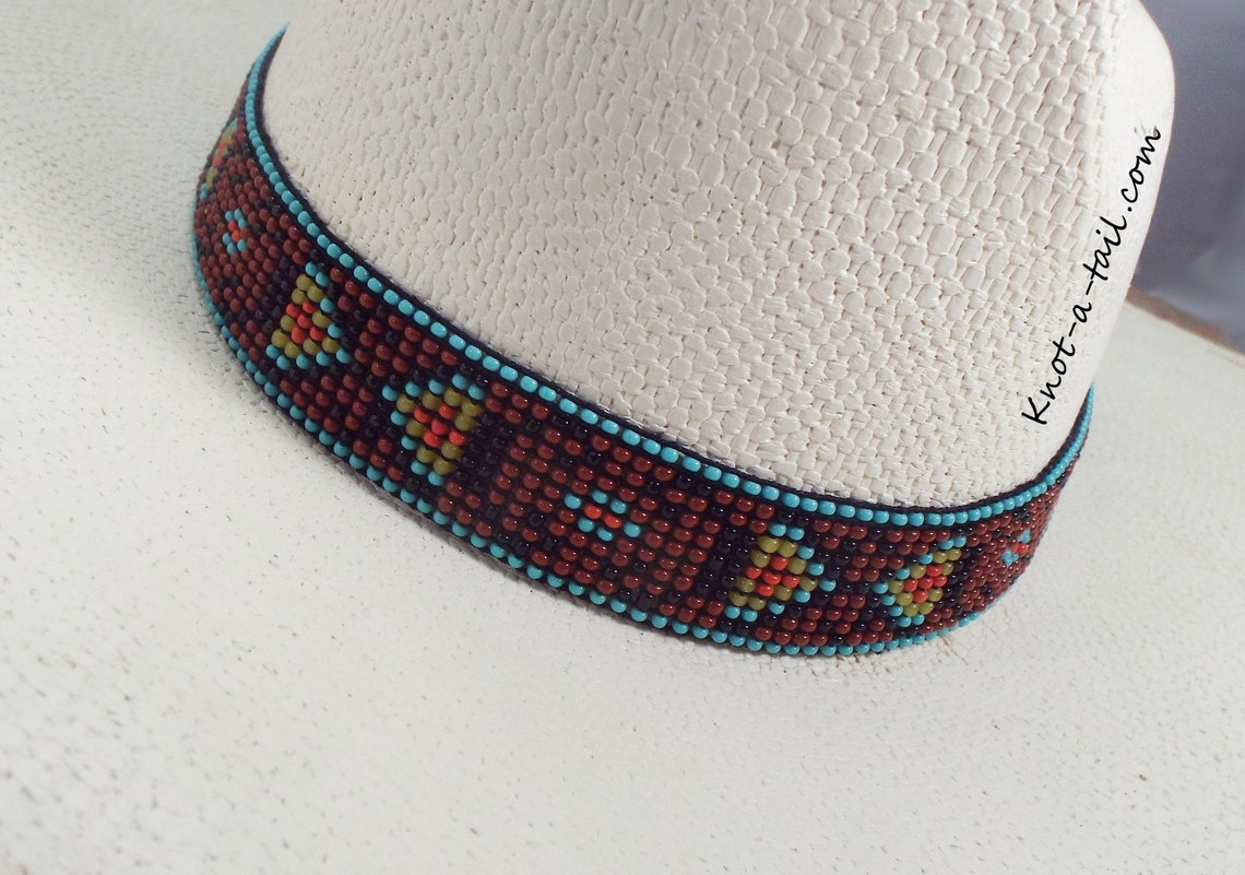Stretch Beaded Hat Bandbeaded Hatband Amazing Colors Etsy