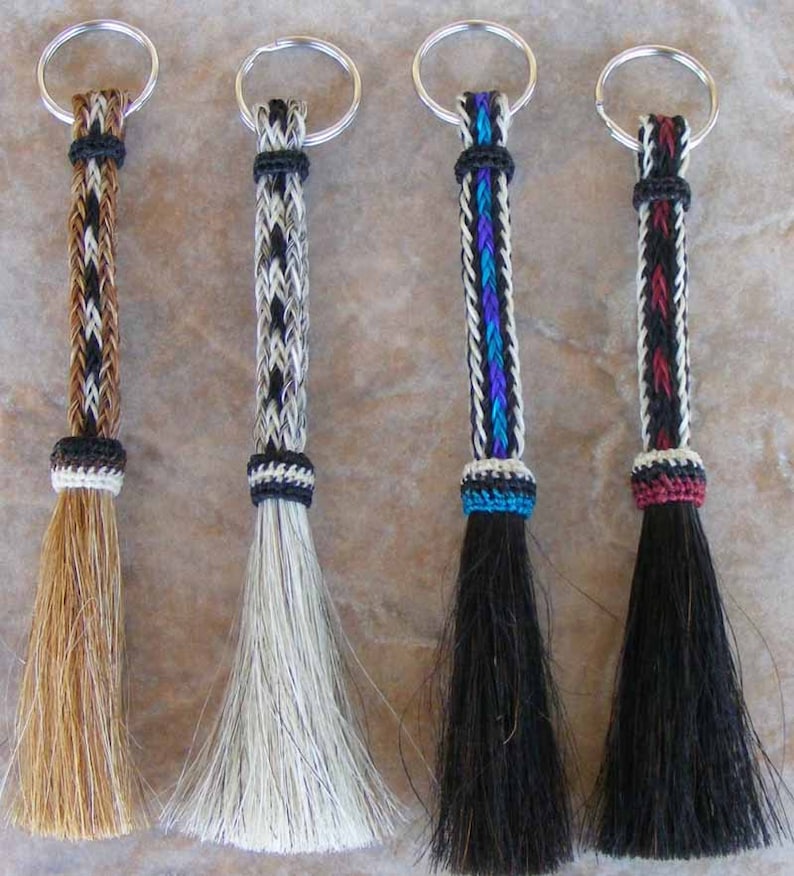 Horsehair keychain Handbraided horse hair key chain 8 Etsy