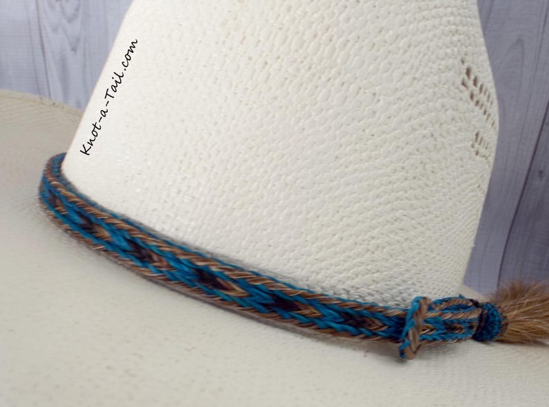 Cinnamon Turquoise Horsehair Hat Band, Western Cowboy Style Elegant and BOLD! image 11