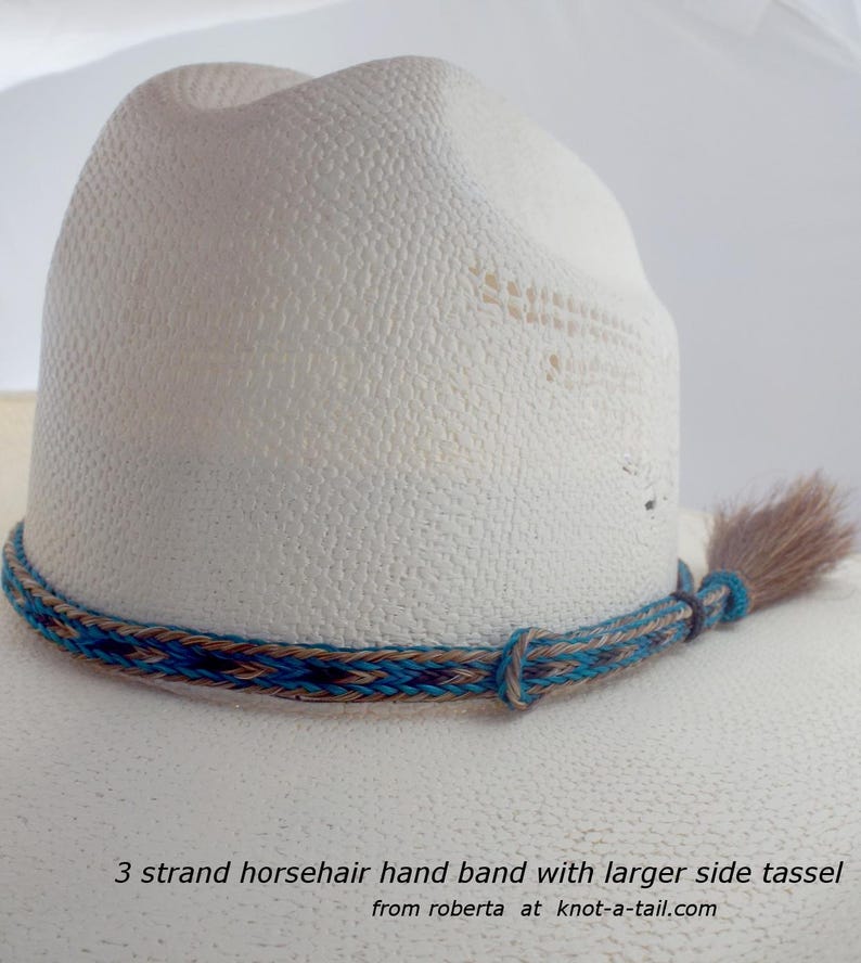 Cinnamon Turquoise Horsehair Hat Band, Western Cowboy Style Elegant and BOLD! image 12