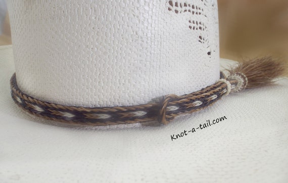 BOLDER, horsehair hat band, Cinnamon Side tassel, Cinnamon brown, horsehair Cowboy hat band, Western hat band,  Rodeo, Perfect on darker hat