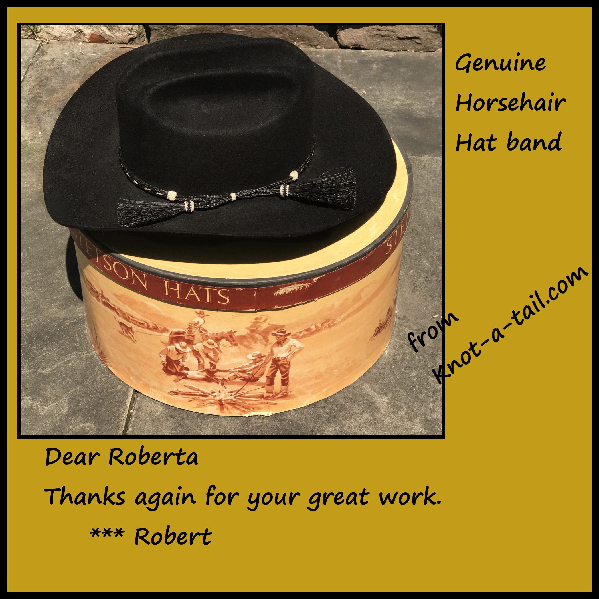 Chapeau En Crin De Cheval Tressé - 3/8 - Double Côté Gland - Noir/Blanc - Austin Accent